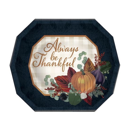 Beistle 9" x 11" Fall Thanksgiving Dinner Plates, 16ct.